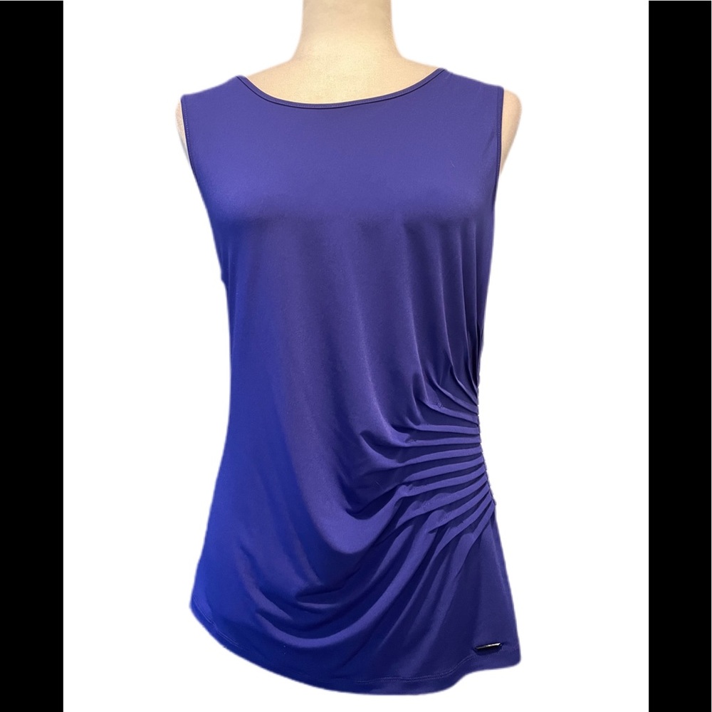 Calvin Klein royal blue sleeveless shell blouse size M
